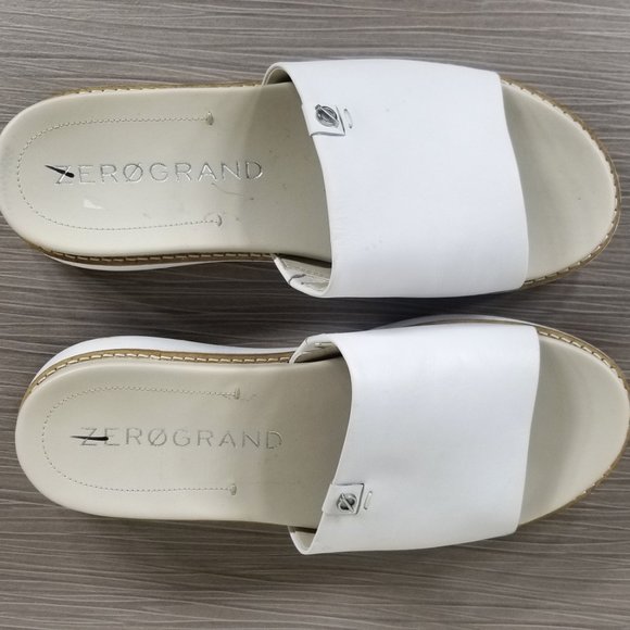 Cole Haan Zerogrand Wedge Slide Sandal, White PU Leather, Womens Size 7 B - Picture 8 of 11